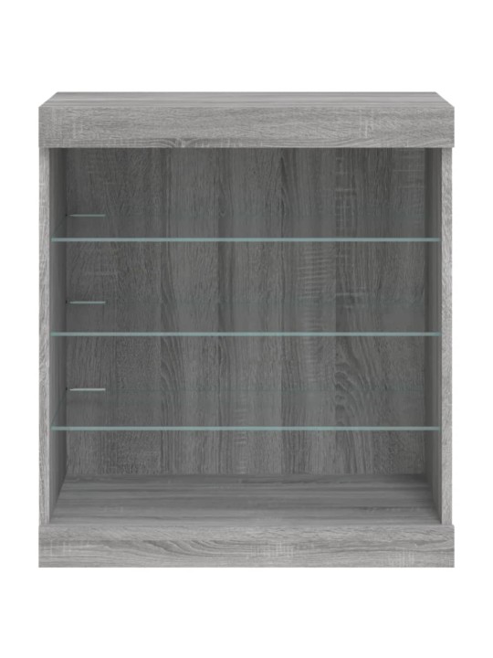 Příborník s LED osvětlením šedý sonoma 60,5 x 37 x 67 cm