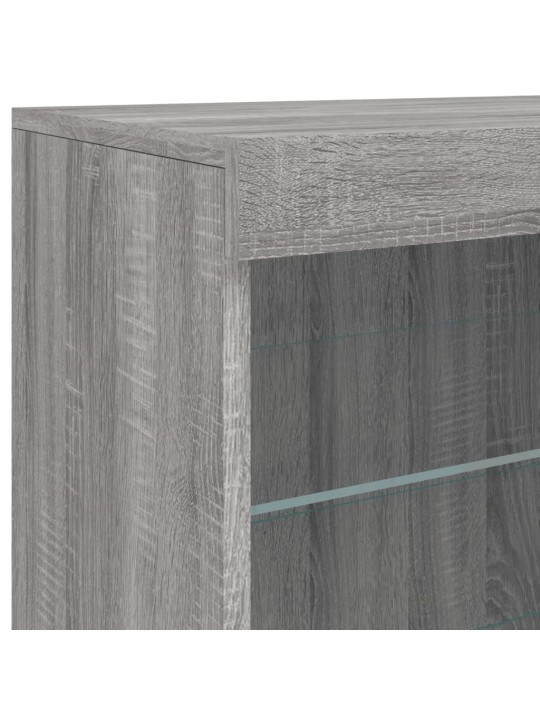 Příborník s LED osvětlením šedý sonoma 60,5 x 37 x 67 cm