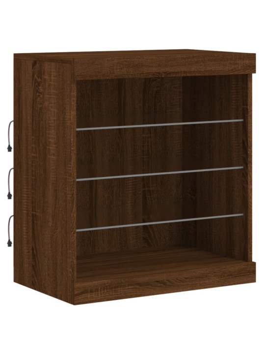 Příborník s LED osvětlením hnědý dub 60,5 x 37 x 67 cm