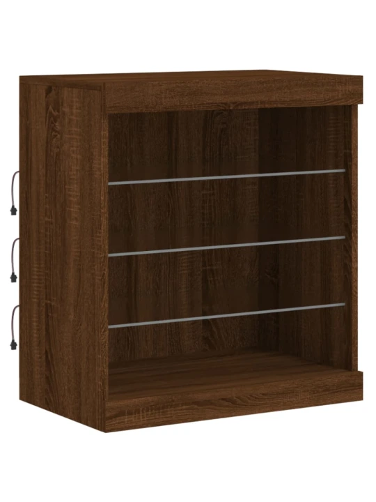 Příborník s LED osvětlením hnědý dub 60,5 x 37 x 67 cm