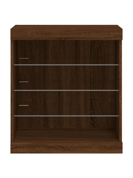 Příborník s LED osvětlením hnědý dub 60,5 x 37 x 67 cm
