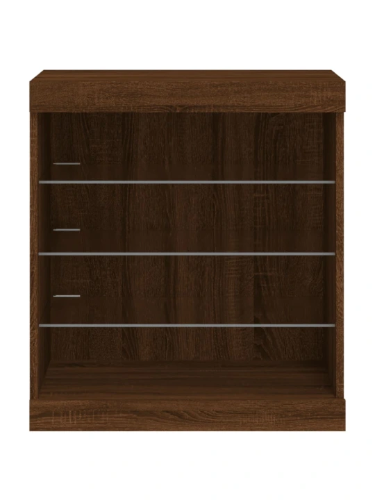 Příborník s LED osvětlením hnědý dub 60,5 x 37 x 67 cm