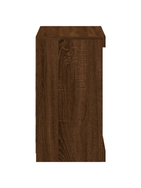 Příborník s LED osvětlením hnědý dub 60,5 x 37 x 67 cm