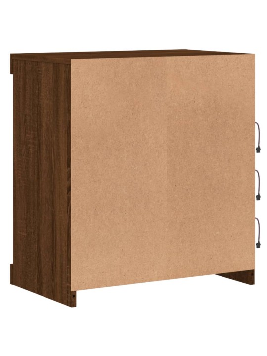 Příborník s LED osvětlením hnědý dub 60,5 x 37 x 67 cm