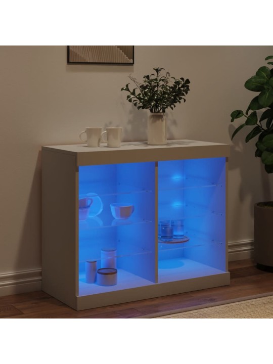 Příborník s LED osvětlením bílý 81 x 37 x 67 cm