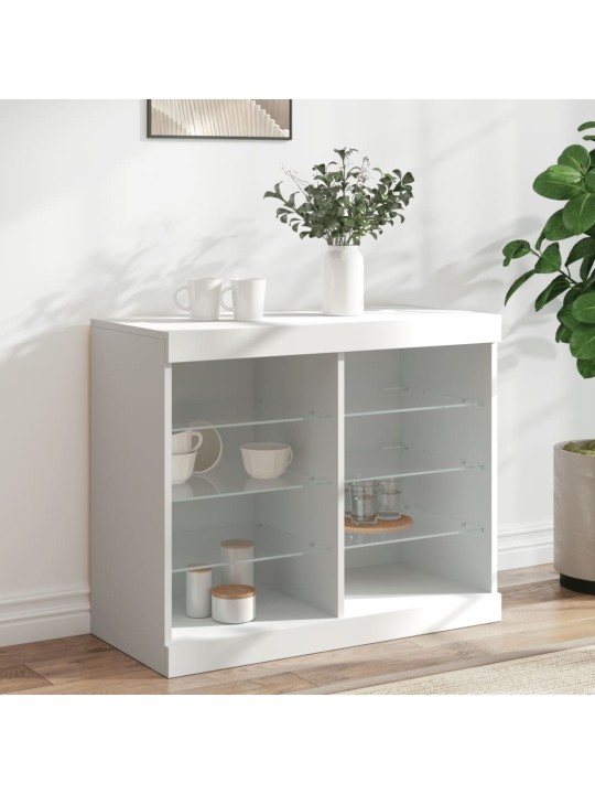 Příborník s LED osvětlením bílý 81 x 37 x 67 cm