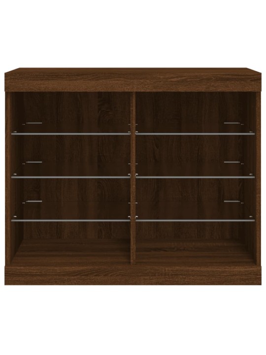 Příborník s LED osvětlením hnědý dub 81 x 37 x 67 cm