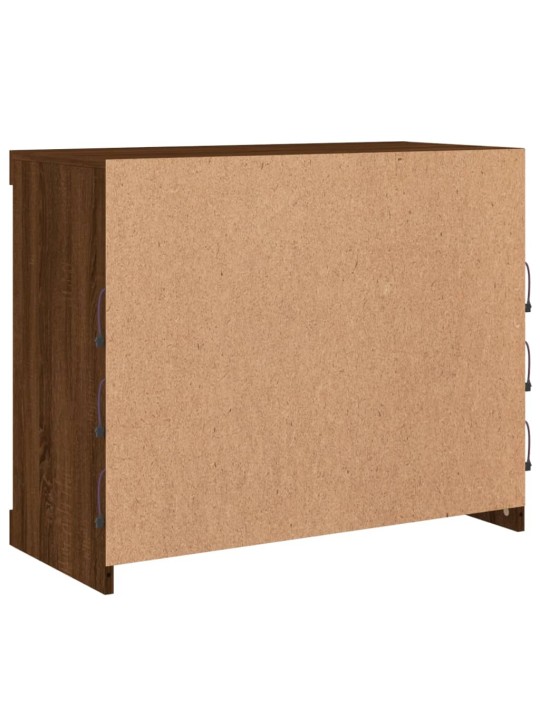 Příborník s LED osvětlením hnědý dub 81 x 37 x 67 cm