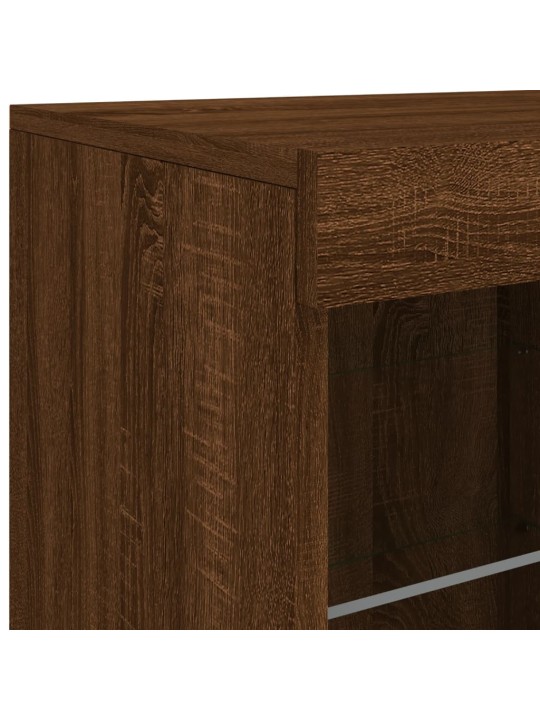 Příborník s LED osvětlením hnědý dub 81 x 37 x 67 cm