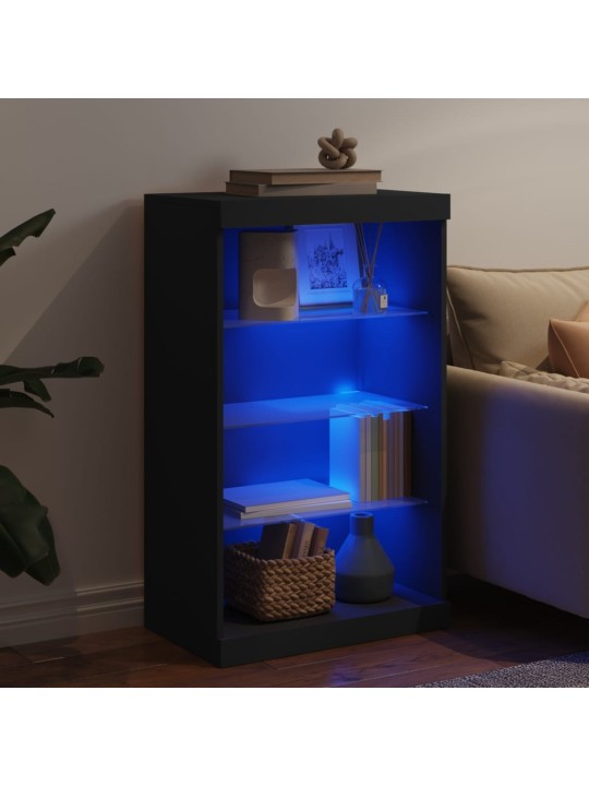 Příborník s LED osvětlením černý 60,5 x 37 x 100 cm