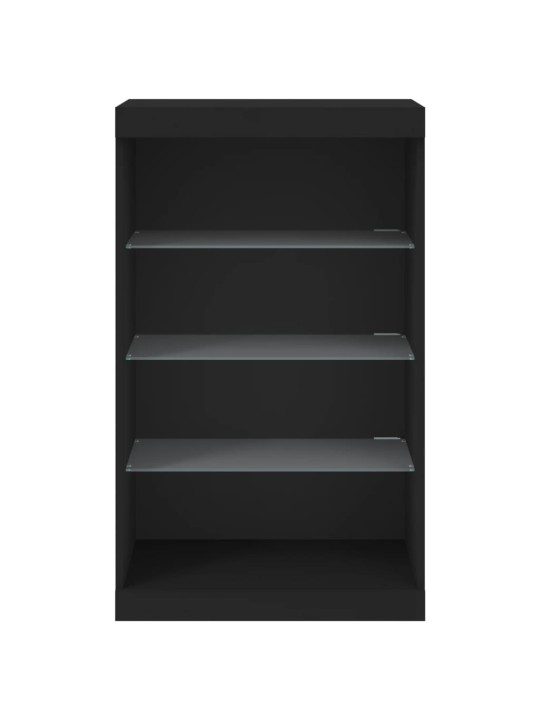 Příborník s LED osvětlením černý 60,5 x 37 x 100 cm