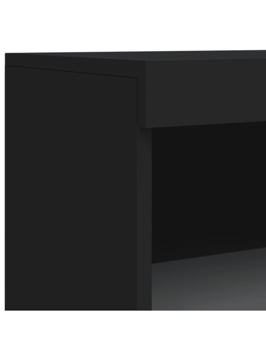 Příborník s LED osvětlením černý 60,5 x 37 x 100 cm