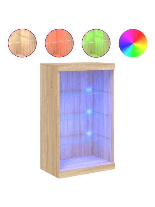 Příborník s LED osvětlením dub sonoma 60,5 x 37 x 100 cm