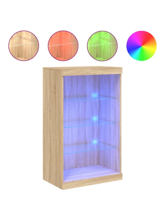 Příborník s LED osvětlením dub sonoma 60,5 x 37 x 100 cm