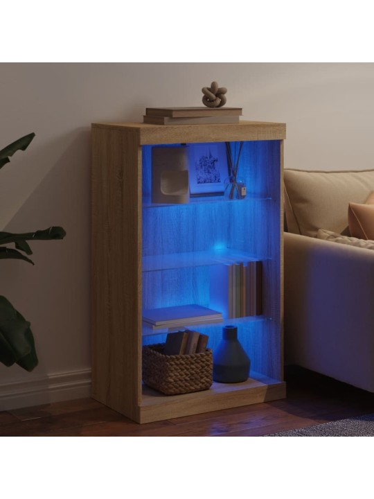 Příborník s LED osvětlením dub sonoma 60,5 x 37 x 100 cm