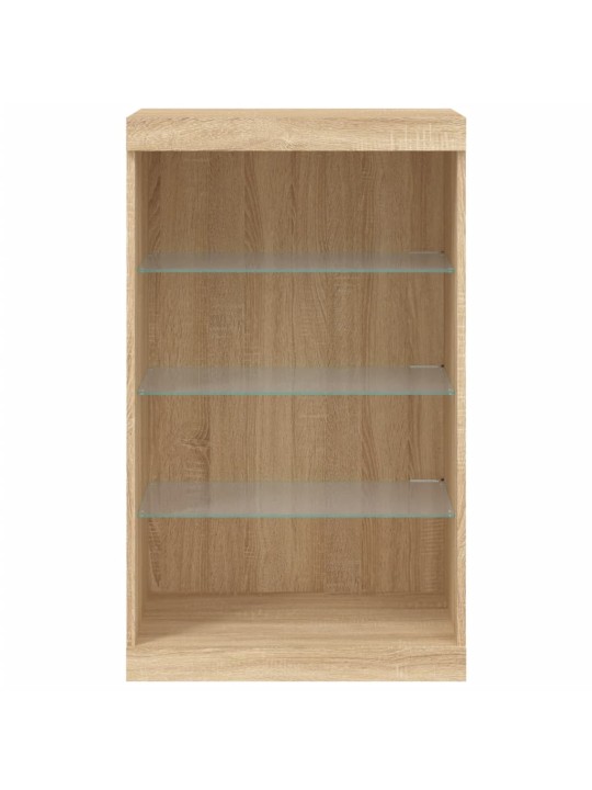 Příborník s LED osvětlením dub sonoma 60,5 x 37 x 100 cm