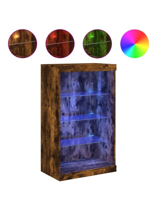 Příborník s LED osvětlením kouřový dub 60,5 x 37 x 100 cm