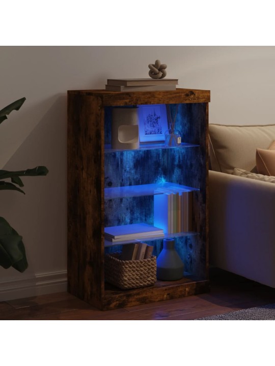 Příborník s LED osvětlením kouřový dub 60,5 x 37 x 100 cm