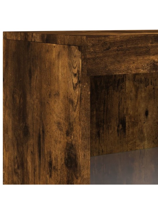 Příborník s LED osvětlením kouřový dub 60,5 x 37 x 100 cm