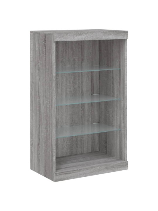 Příborník s LED osvětlením šedý sonoma 60,5 x 37 x 100 cm