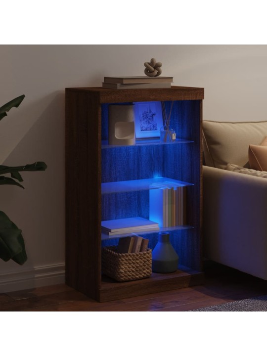 Příborník s LED osvětlením hnědý dub 60,5 x 37 x 100 cm