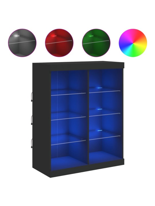 Příborník s LED osvětlením černý 81 x 37 x 100 cm