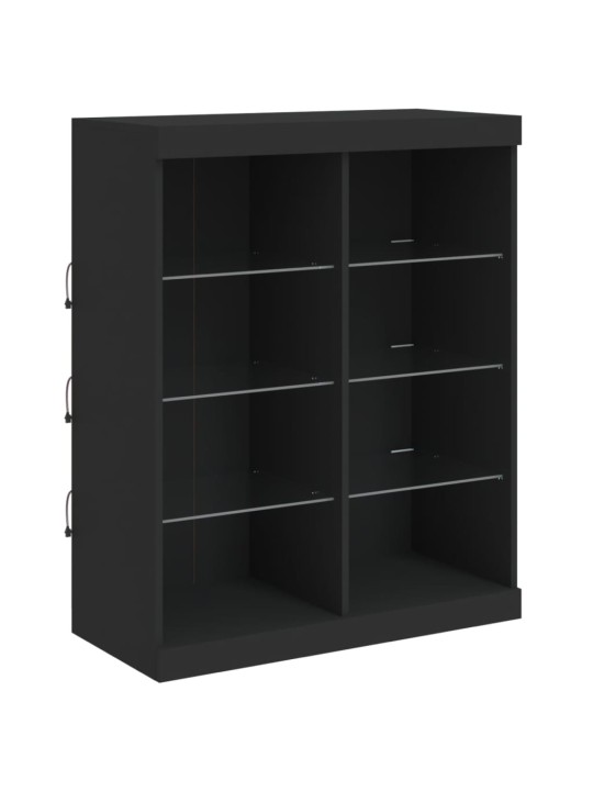 Příborník s LED osvětlením černý 81 x 37 x 100 cm