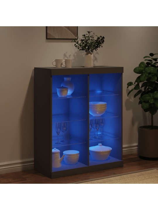 Příborník s LED osvětlením černý 81 x 37 x 100 cm