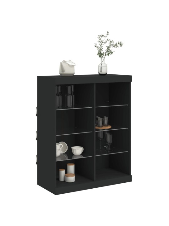 Příborník s LED osvětlením černý 81 x 37 x 100 cm