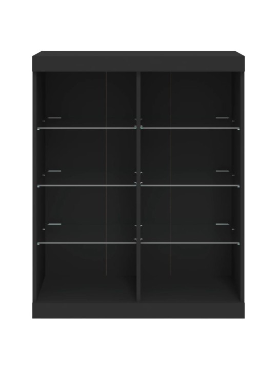 Příborník s LED osvětlením černý 81 x 37 x 100 cm