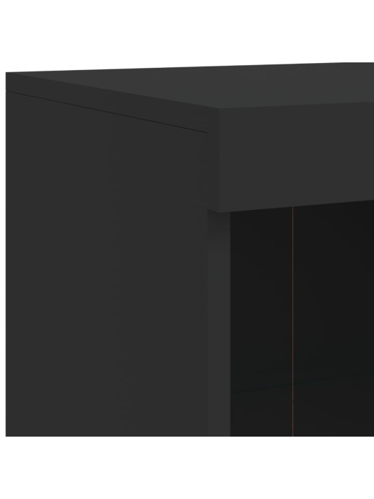 Příborník s LED osvětlením černý 81 x 37 x 100 cm