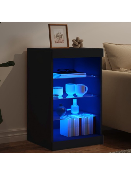 Příborník s LED osvětlením černý 41 x 37 x 67 cm