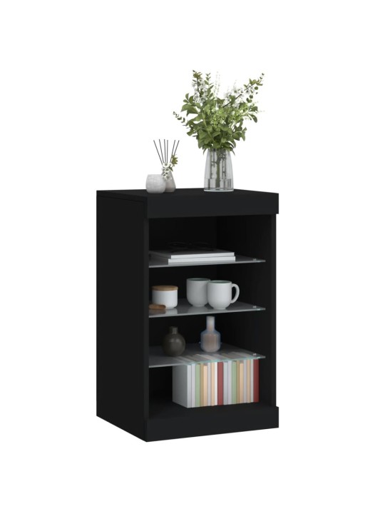 Příborník s LED osvětlením černý 41 x 37 x 67 cm