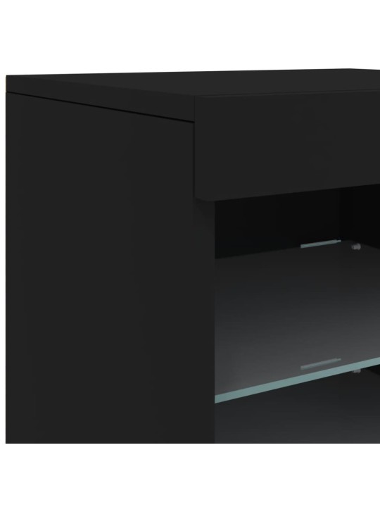 Příborník s LED osvětlením černý 41 x 37 x 67 cm