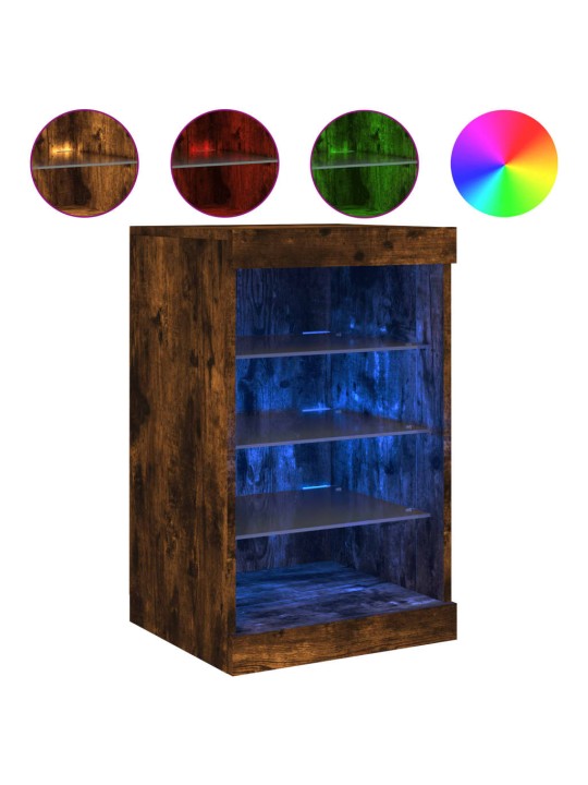 Příborník s LED osvětlením kouřový dub 41 x 37 x 67 cm