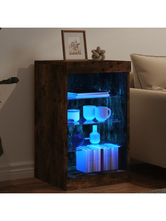 Příborník s LED osvětlením kouřový dub 41 x 37 x 67 cm