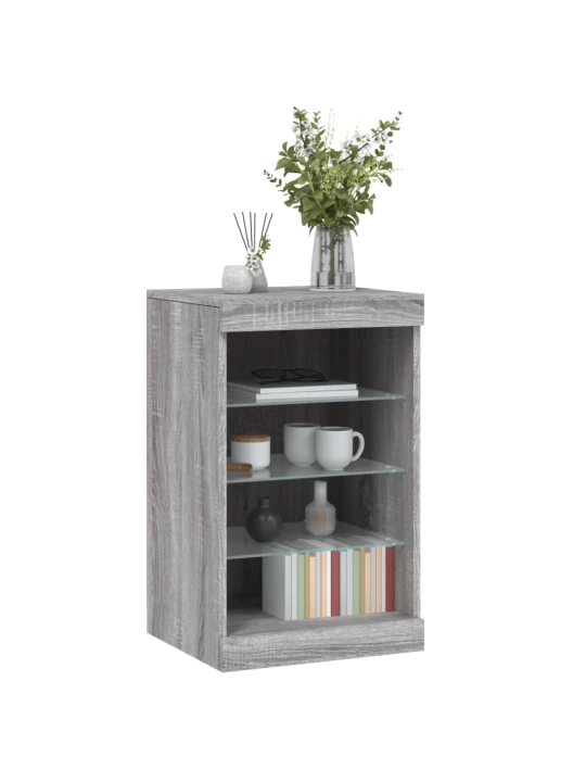 Příborník s LED osvětlením šedý sonoma 41 x 37 x 67 cm