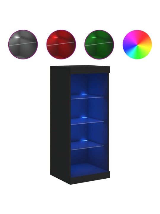 Příborník s LED osvětlením černý 41 x 37 x 100 cm