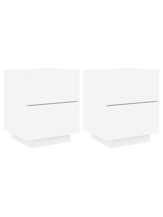 Noční stolky s LED osvětlením 2 ks bílé kompozitní dřevo