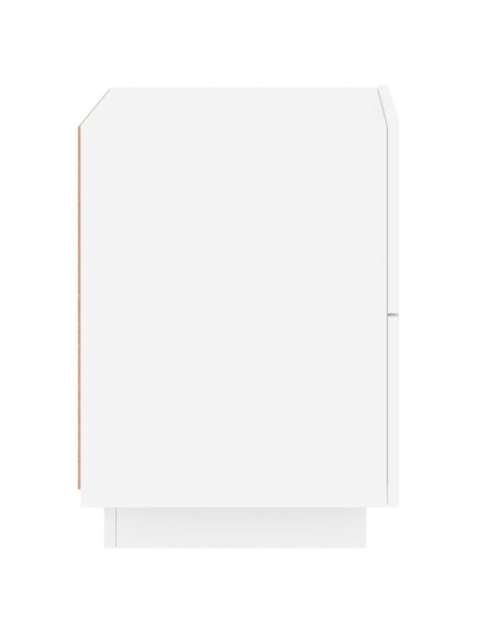 Noční stolky s LED osvětlením 2 ks bílé kompozitní dřevo