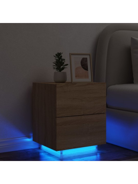 Noční stolek s LED osvětlením dub sonoma kompozitní dřevo
