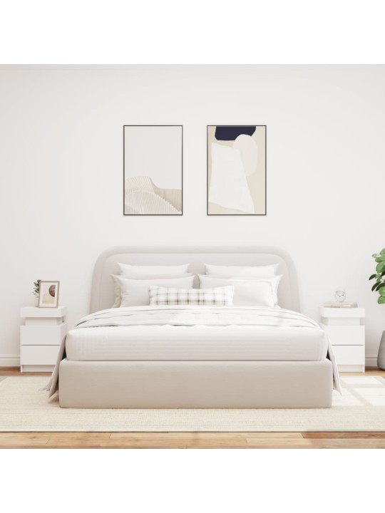 Noční stolky s LED osvětlením 2 ks bílé 35 x 39 x 55 cm