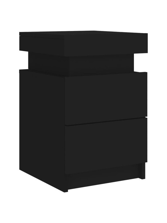 Noční stolky s LED osvětlením 2 ks černé 35 x 39 x 55 cm