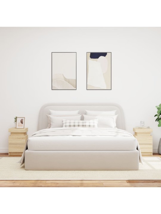 Noční stolky s LED osvětlením 2 ks dub sonoma 35 x 39 x 55 cm