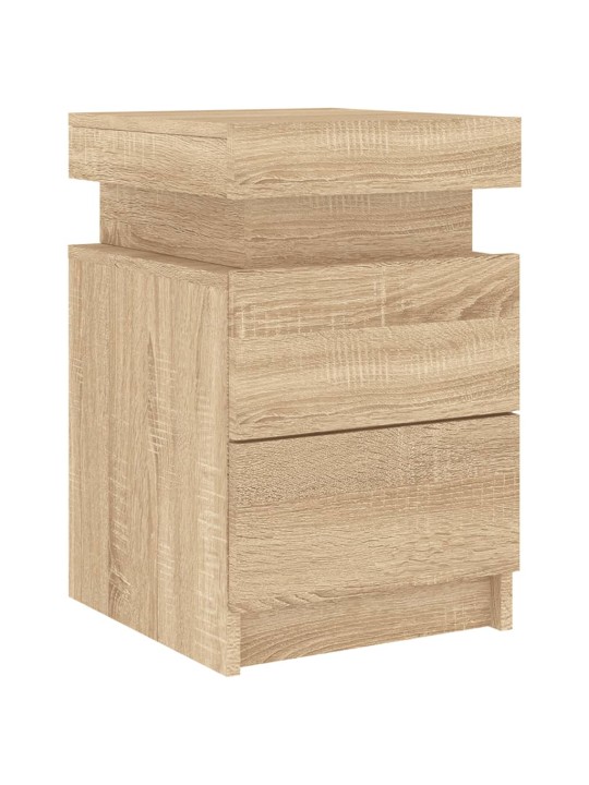 Noční stolky s LED osvětlením 2 ks dub sonoma 35 x 39 x 55 cm