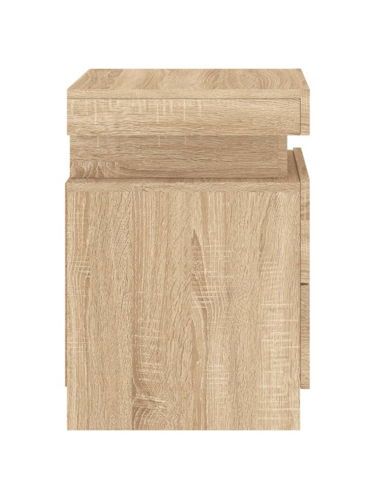 Noční stolky s LED osvětlením 2 ks dub sonoma 35 x 39 x 55 cm