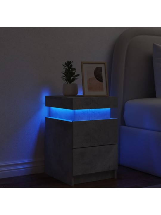 Noční stolek s LED osvětlením betonově šedý 35 x 39 x 55 cm