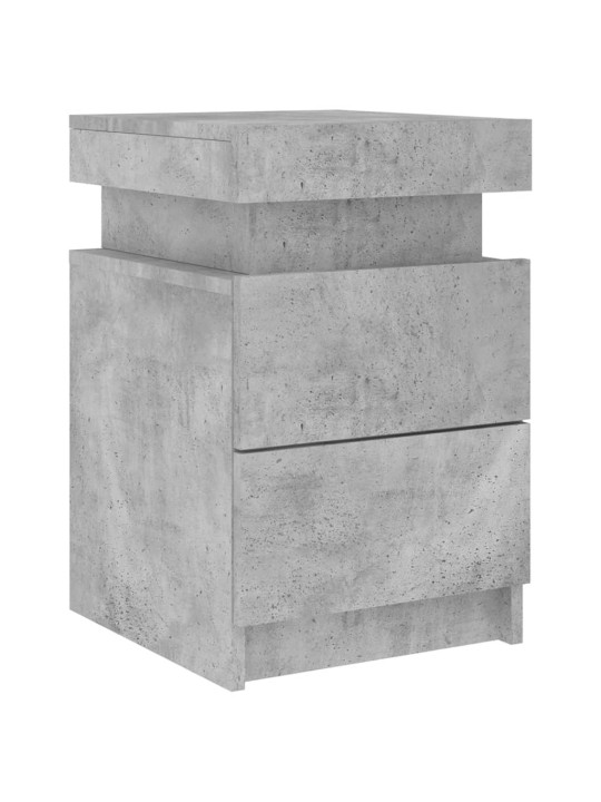 Noční stolky s LED osvětlením 2 ks betonově šedé 35x39x55 cm