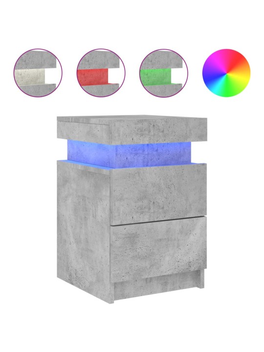 Noční stolky s LED osvětlením 2 ks betonově šedé 35x39x55 cm
