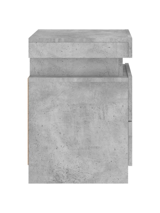 Noční stolky s LED osvětlením 2 ks betonově šedé 35x39x55 cm